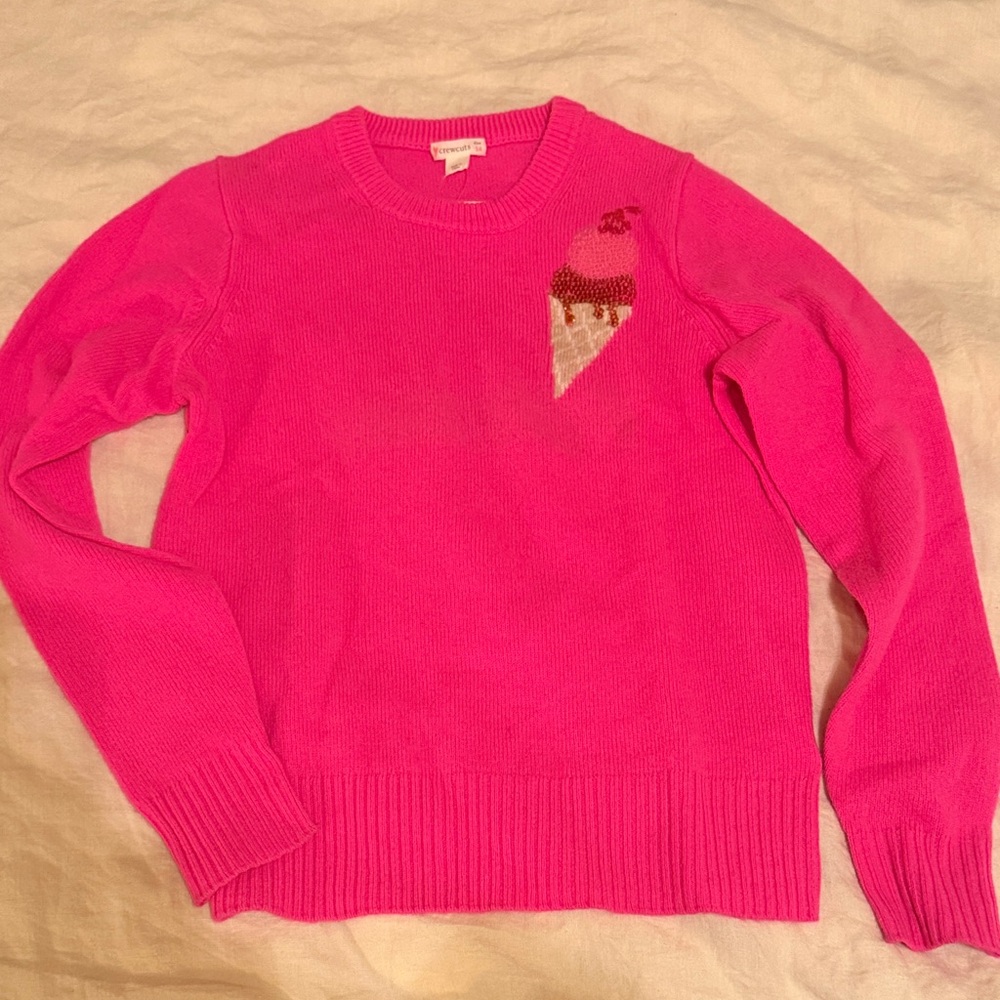 J. Crew Pink Sweater with sequined Ice Cream Cone